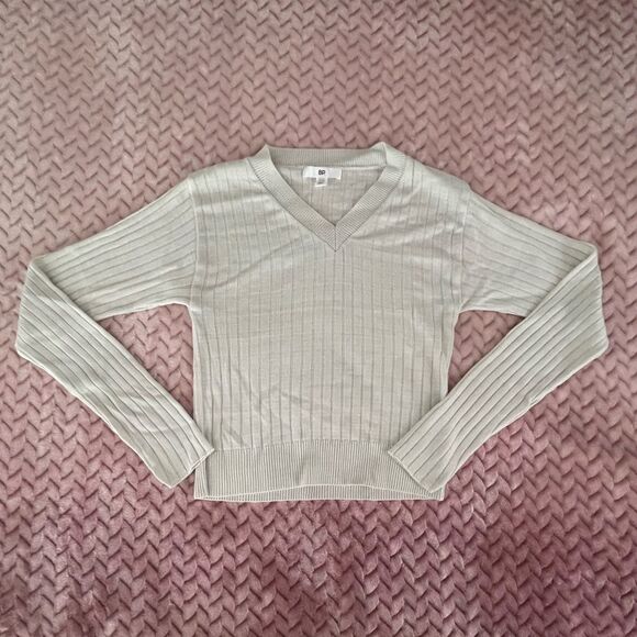 NEW BP Reagan Rib White Crop Sweater Womens Size XXS - Picture 8 of 10